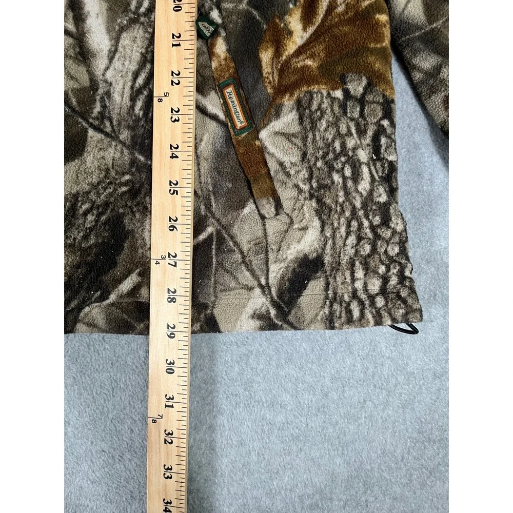 Remington Mens Camo Fleece Jacket Full Zip Mesh Lined Hunting Brown Green XL